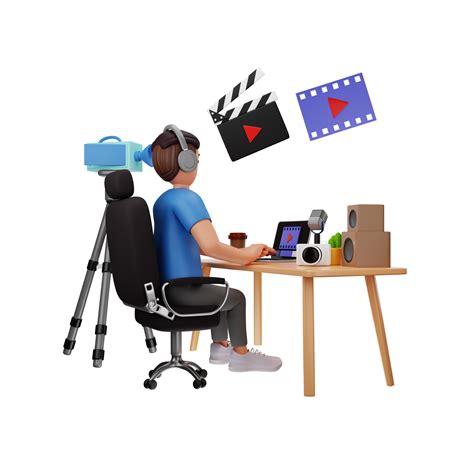 Video Editor 3D Character Illustration 15340589 PNG