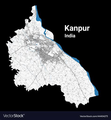 Kanpur map detailed map of city Royalty Free Vector Image