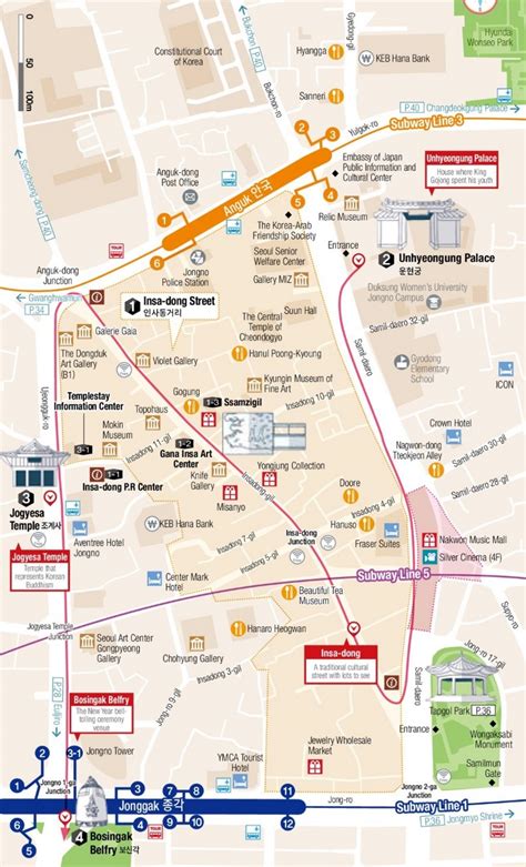 Insa-dong map (Seoul) - Ontheworldmap.com