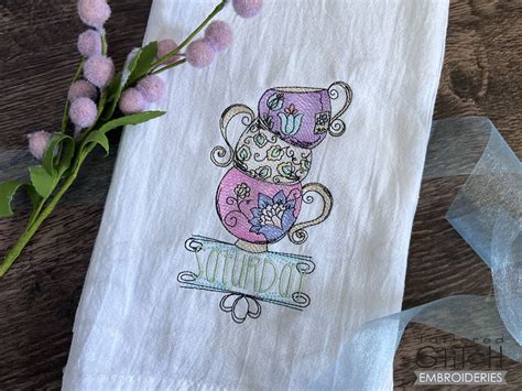 Saturday Teacups - Embroidery Designs & Patterns - Tattered Stitch ...