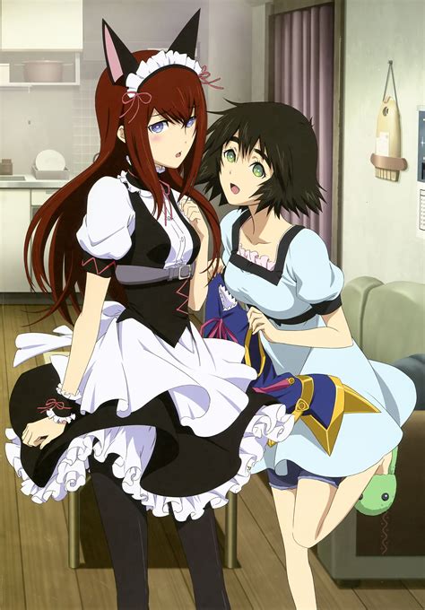 Tags: Steins;Gate, Makise Kurisu, Shiina Mayuri, Official Art, Mobile ...