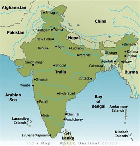 India major cities map - Map of major cities in India (Southern Asia ...