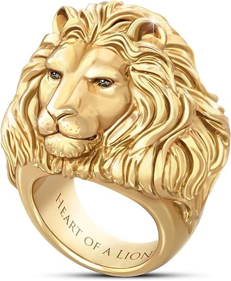 Heart Of A Lion 24K Gold-Plated Men's Ring: 11.5 : Amazon.ca: Clothing ...