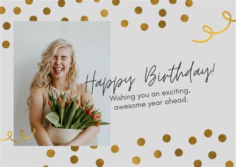 Glitter and Gold General Greeting Birthday Card - Templates by Canva