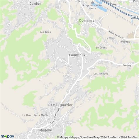 Map Combloux: map of Combloux (74920) and practical information