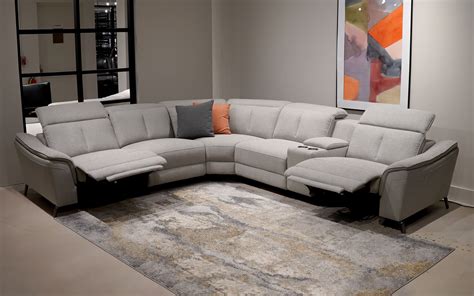 Zafferano Modern Motion Reclining Sectional | Modern Fabric Reclining ...