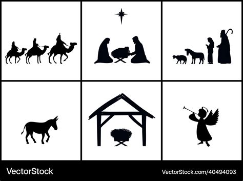 Nativity Scene Silhouette Printable