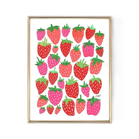 Strawberry Art Print - Etsy