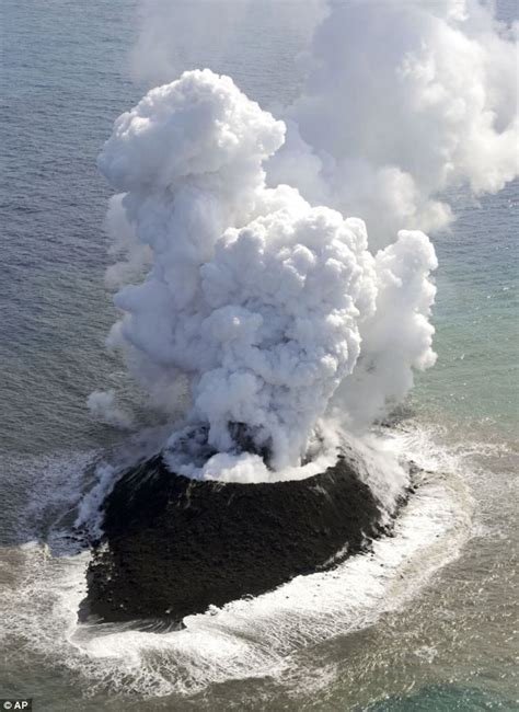 The mass of rock, pictured, was forced from the sea following an ...