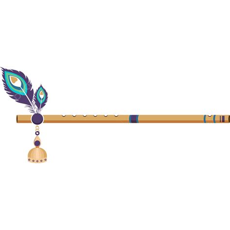 Krishna Flute With Peacock Feather Vector Hd Images, Krishna Flute ...