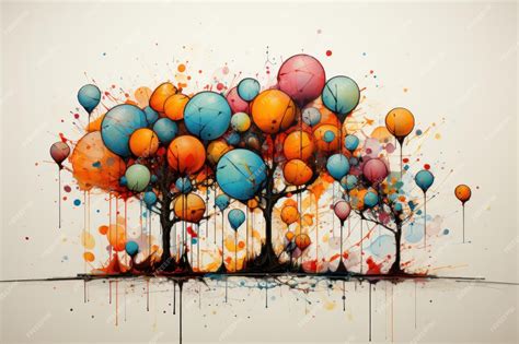 Premium AI Image | A digital art of colorful balloons in the sky Blue sky