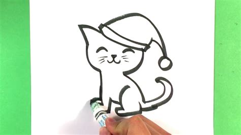 How To Draw A Christmas Cat Step By Step - Cat Lovster