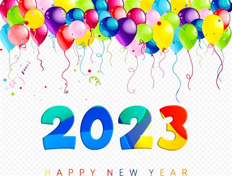 Happy New Year 2023 With Balloons HD PNG | Citypng