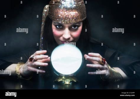 Gypsy woman with crystal ball Stock Photo - Alamy