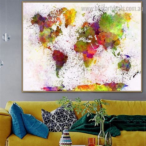 Buy Map Design Canvas Print Wall Art Decor.