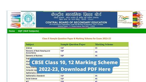 CBSE Class 10, 12 Marking Scheme 2022-23 (OUT): Check Subject-Wise ...