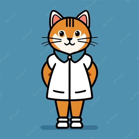 Premium Vector | Flat cartoon design cute mascot for a cat with a ...