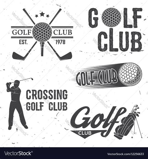 Set of golf club concept with golfer silhouette Vector Image