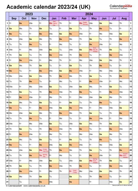 Academic Calendar Template 2023 24 Excel - 2023 Printable Calendar