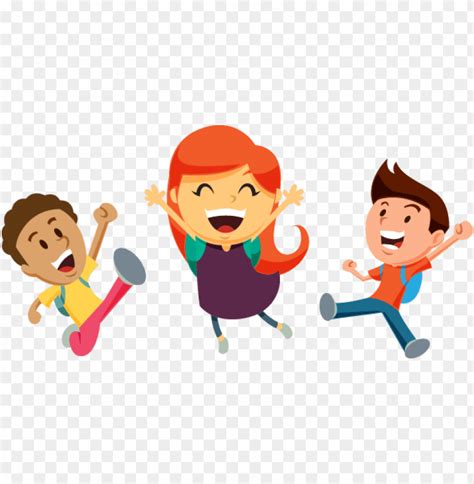 Three Kids Cheering - Children Cheering Clipart PNG Transparent With ...