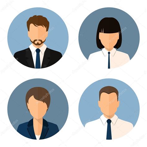 Set of icons, business people, isolated on a white background ...