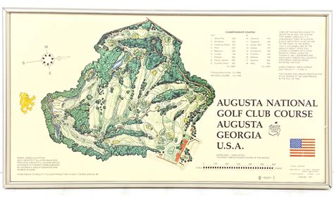 Lot - Vintage 1974 Augusta National Golf Club Course Map