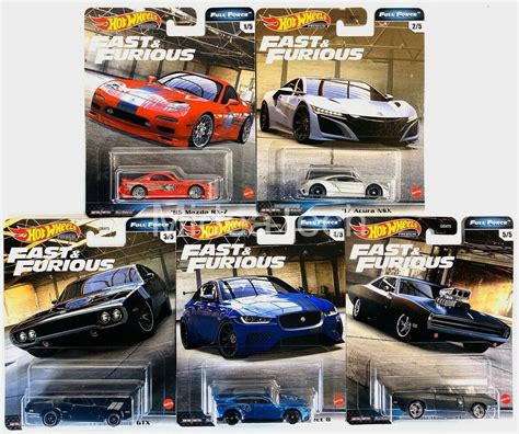 2020 Hot Wheels Fast & Furious Premium Full Force Set of 5 Cars, 1/64 ...