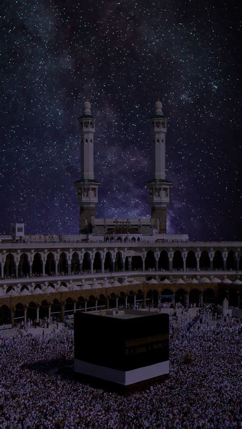 Kaaba At Night Wallpaper