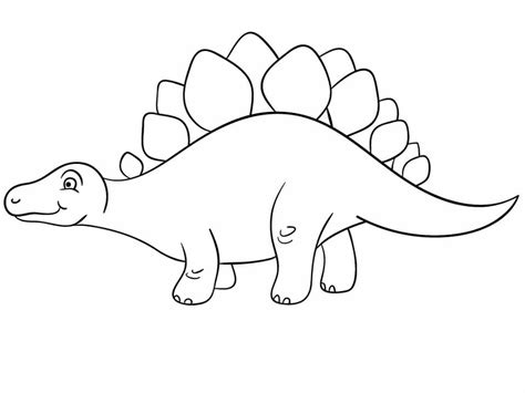 Happy Stegosaurus Coloring Page - Free Printable Coloring Pages for Kids