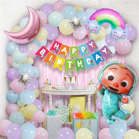 Buy Cocomelon® Theme Birthday Decorations - 60Pcs Cocomelon Birthday ...