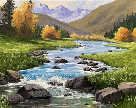 Paint an Autumn River Landscape in Acrylic