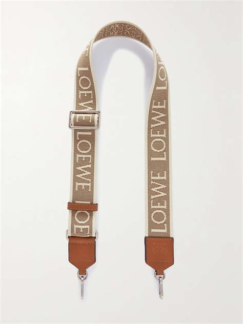 LOEWE Anagram leather-trimmed canvas-jacquard bag strap | NET-A-PORTER