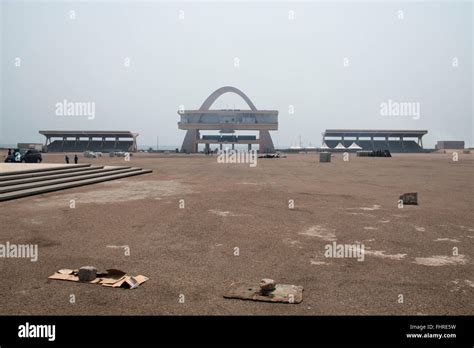 Independence Square in Accra, Ghana with several monuments and the ...