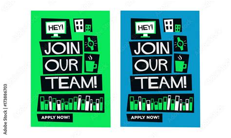 Join our team! (Flat Style Vector Illustration Recruitment Poster ...