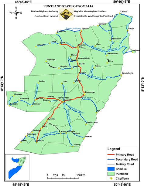 Puntland roads Map - PHA