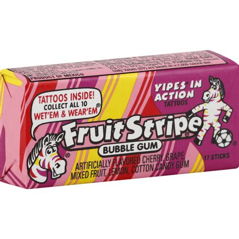 Fruit Stripe Bubble Gum, Assorted Flavors | Packaged Candy | Sendik's ...