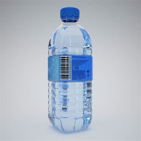 3d plastic bottle water model