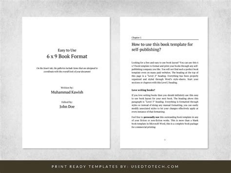 Easy-to-use 6 x 9 book format for Word