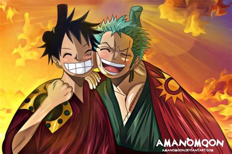 One Piece Chapter 912 Luffy Zoro Reunite Colors by Amanomoon Roronoa ...