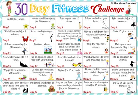 30-day Kids Fitness Challenge - Active kids - The Mum Educates