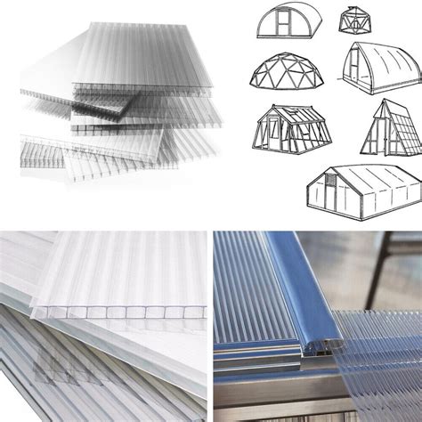 4mm Clear Polycarbonate Sheet Greenhouse Cover Replacem Panels - 14/18 ...