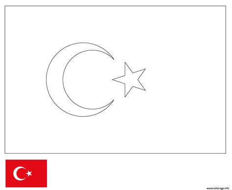 Coloriage drapeau turquie - JeColorie.com