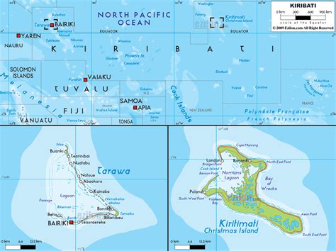 Political Map of Kiribati - Ezilon Maps