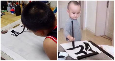 Chinese cousins aged 3 and 8 go viral for their impressive calligraphy ...