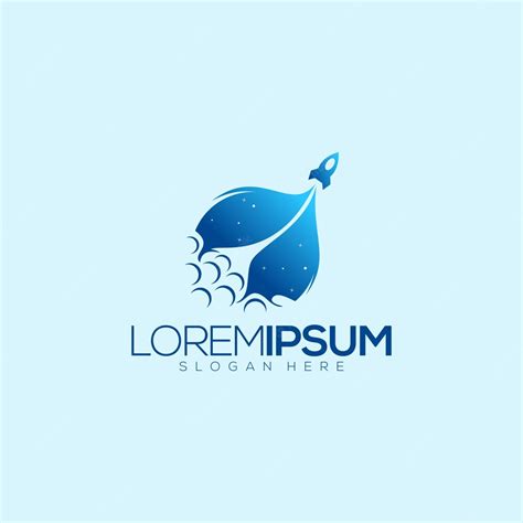 Premium Vector | Blue rocket awesome logo premium