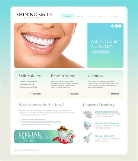 Dentistry PSD Template, #Dentistry #PSD #Template | Psd templates ...