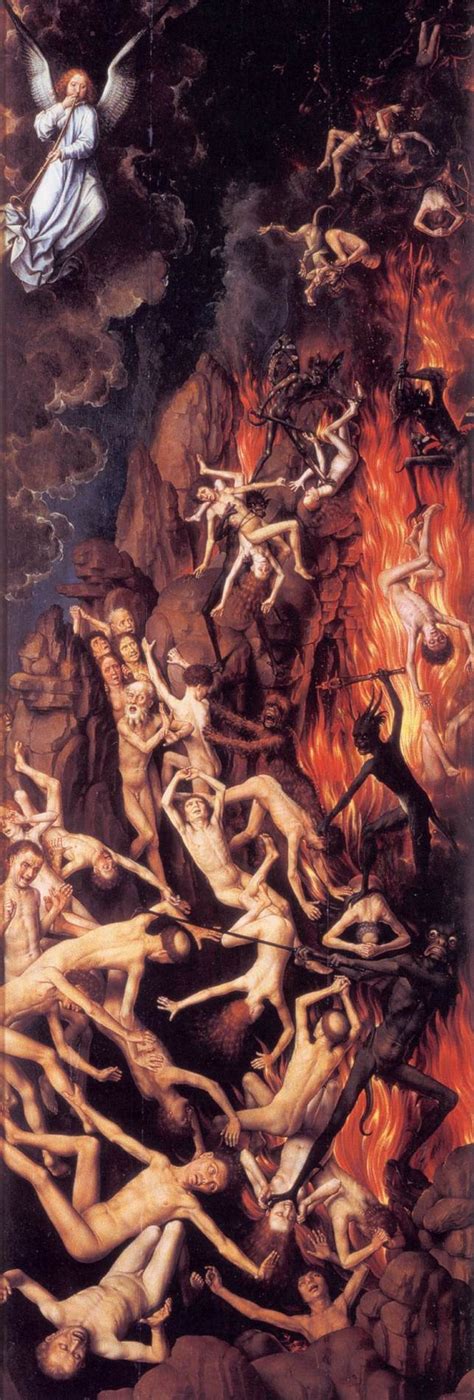 Judgment. Triptych. Right wing: the overthrow of the sinners in hell ...