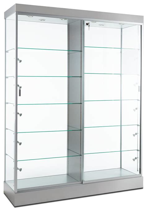 This Silver Trophy Case With Internal Lighting Is Extra-Wide To Fit ...