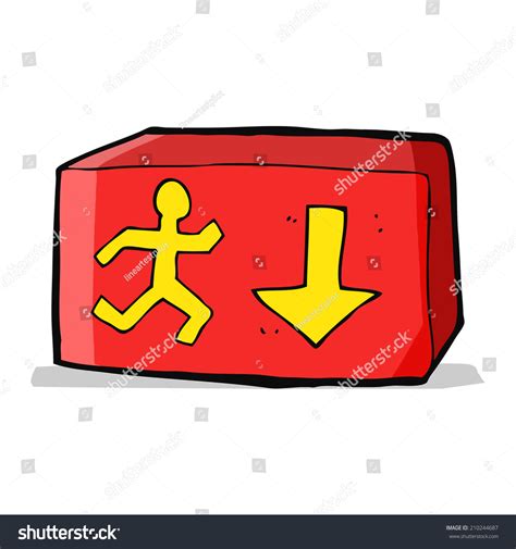 Cartoon Exit Sign Stock Illustration 210244687 | Shutterstock