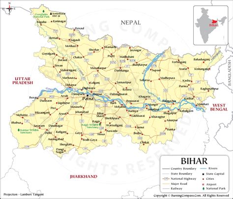 Bihar Map, Bihar State Map